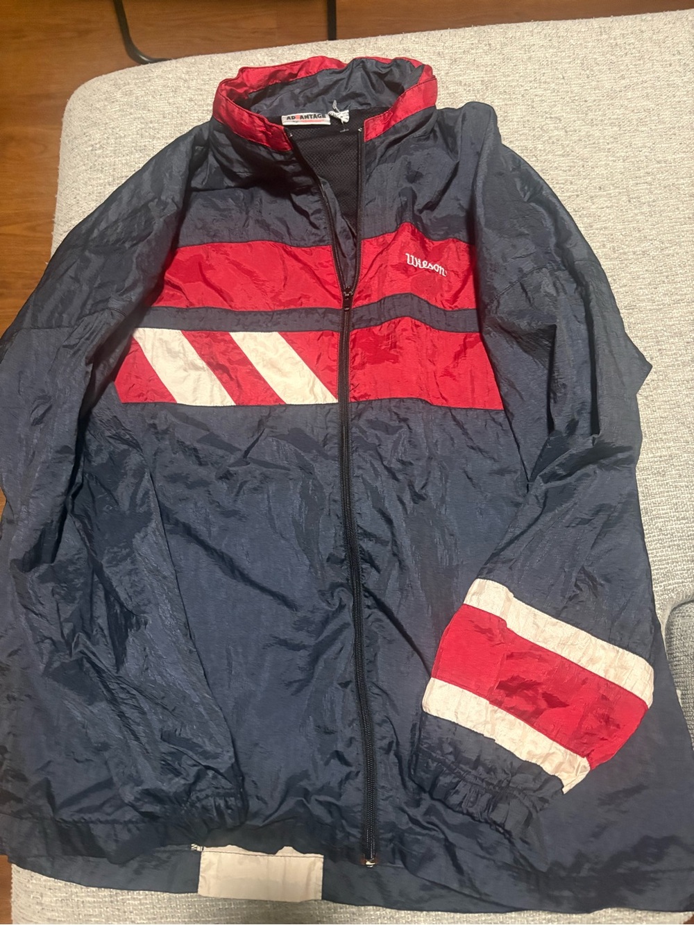 Vintage Wilson Jacket Mens Large Red Navy White Windbreaker Advantage Track 90s